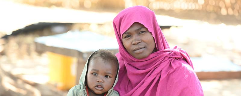 Zahra and son Farhad in Wedweil camp in South Sudan